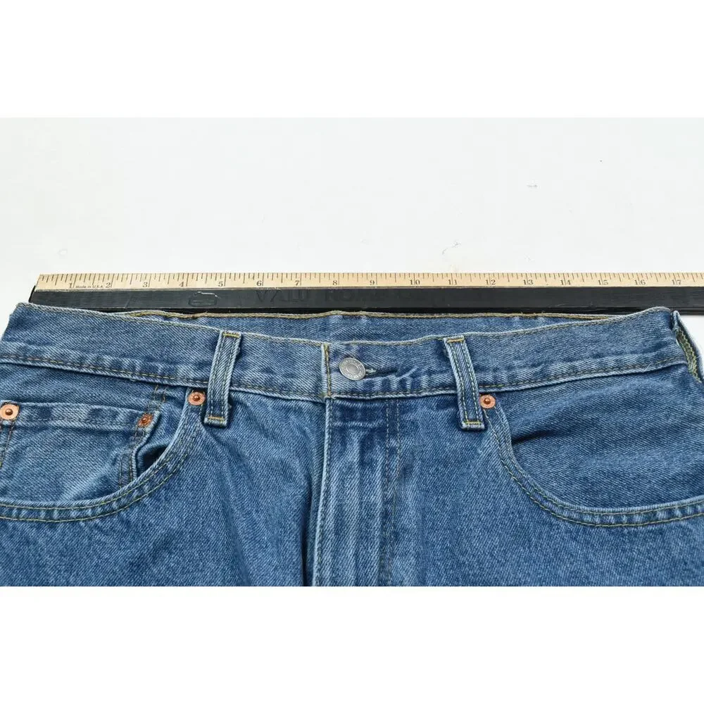 Levis 517 Boot Cut Jeans Mens 33x34 Blue Slim Fit High Rise Cotton Denim